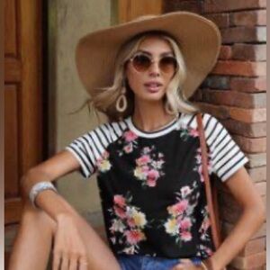 Top, blouse, multi print.